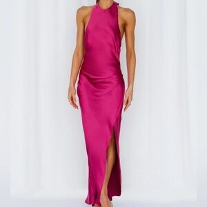 Hello Molly Magenta Halter Maxi Dress